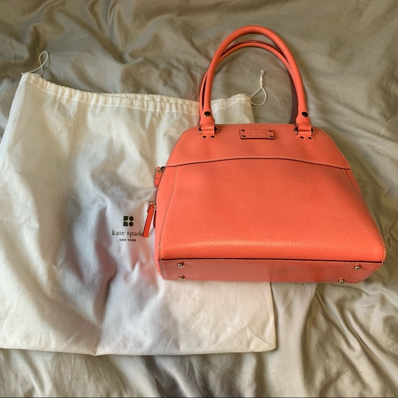 Kate Spade Wellesley Rachelle Coral Grain Satchel - Picture 2 of 11
